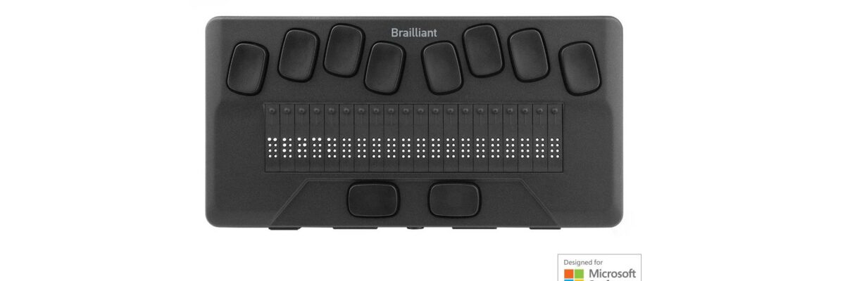 brailliant bi 20x braille display with braille keyboard and 20 refreshable cells